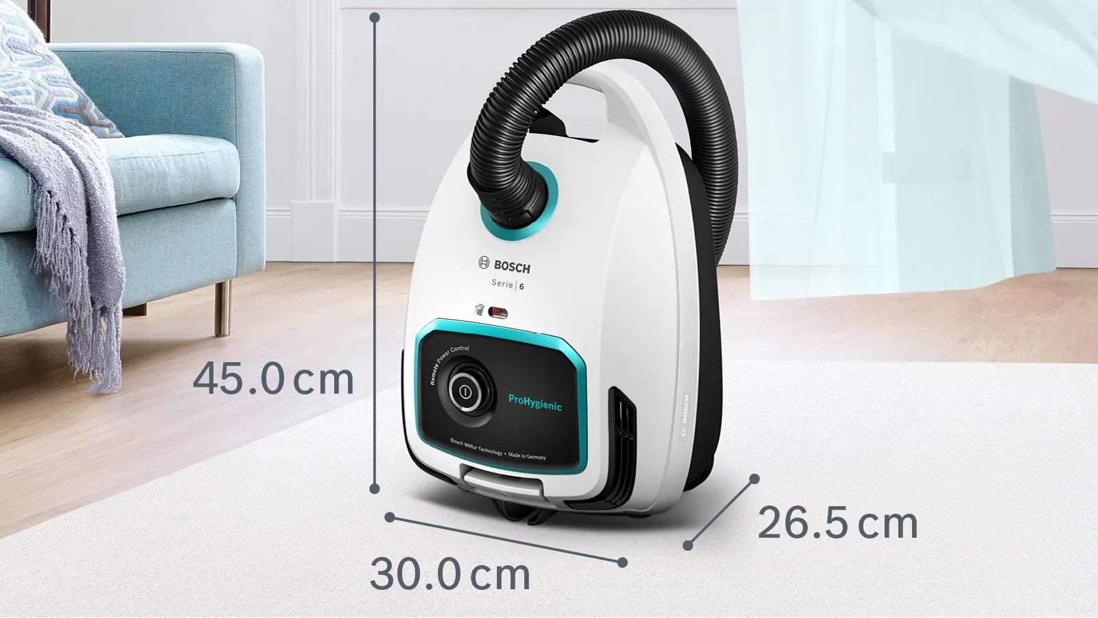 Bosch Series 6 Bagged vacuum cleaner ProHygienic White