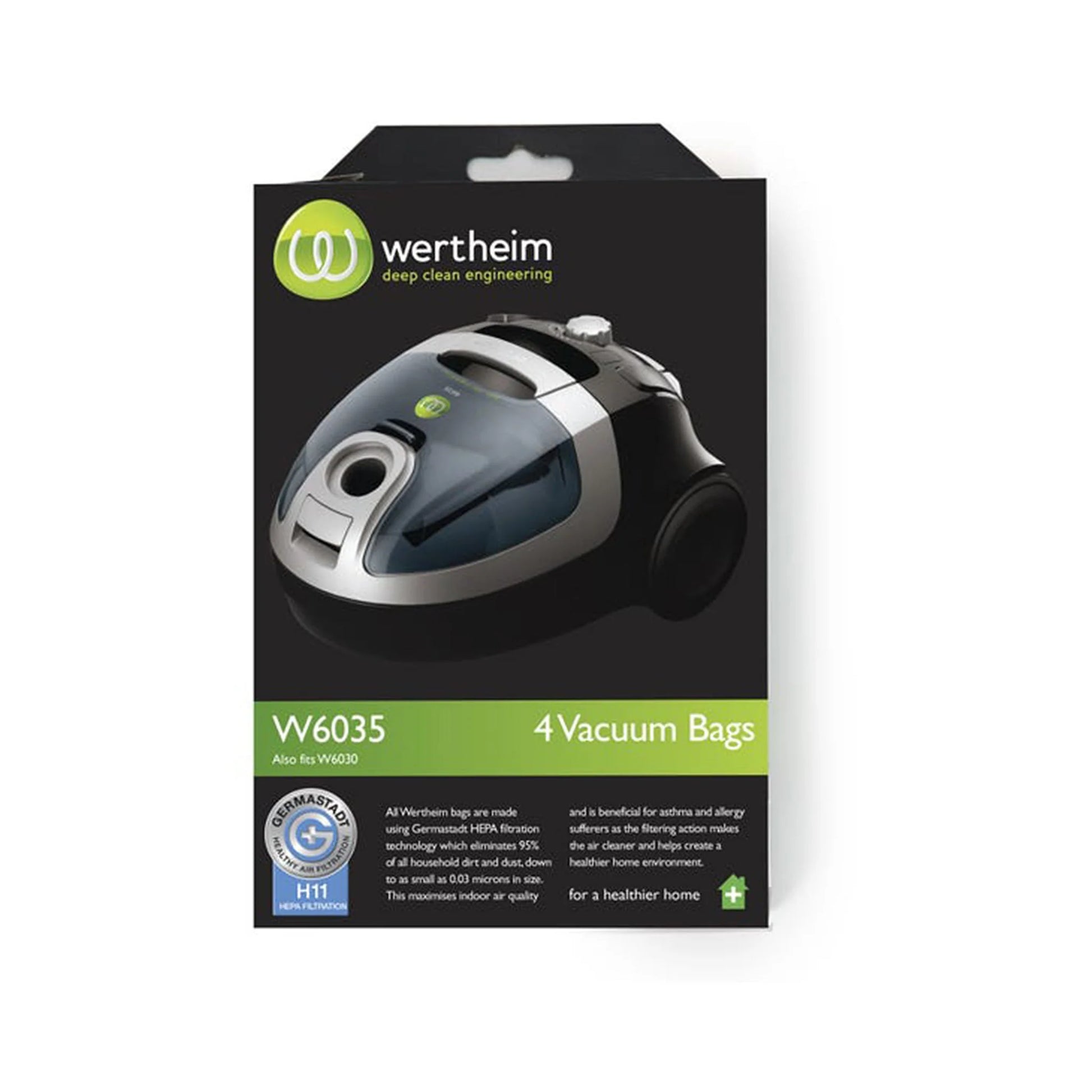 Wertheim W5030 W5035 W6030 W6035 W7000 Vacuum Bags 4 Pack