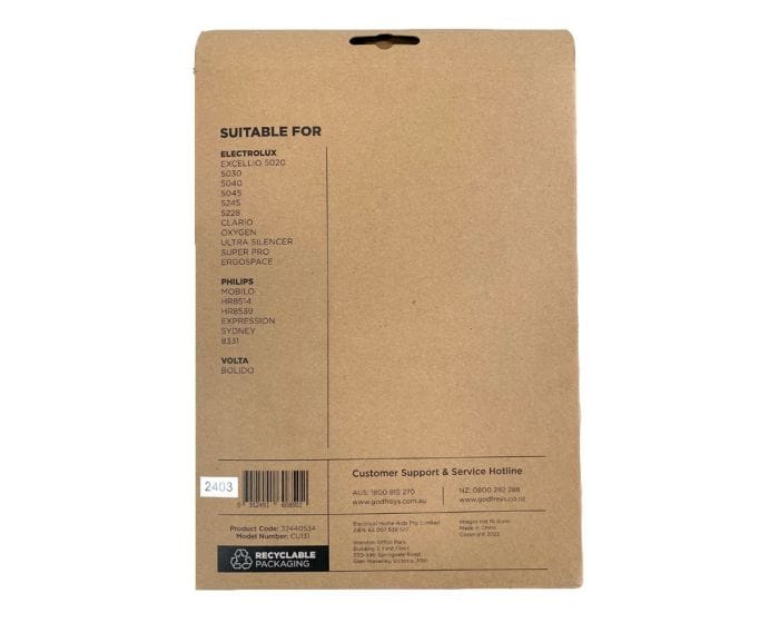 Clean Up CU131 Synthetic Vacuum Cleaner Bags 5pkt To Suit Most Electrolux