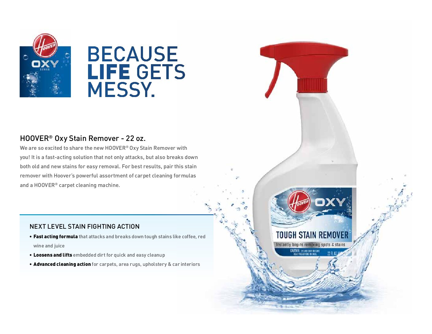 Hoover Oxy Tough Stain Remover Spray (650ml)