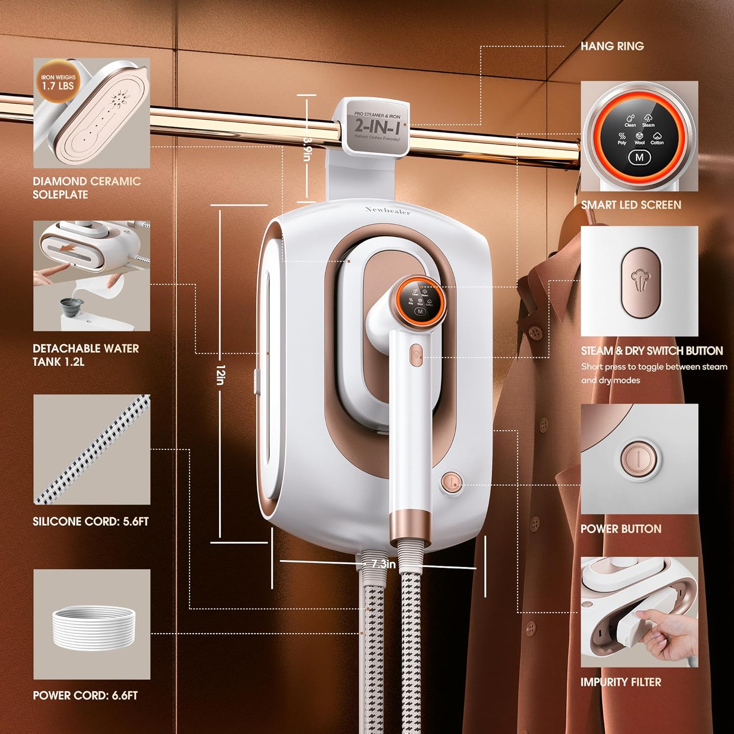 NEWBEALER Station Steam Iron NB318A