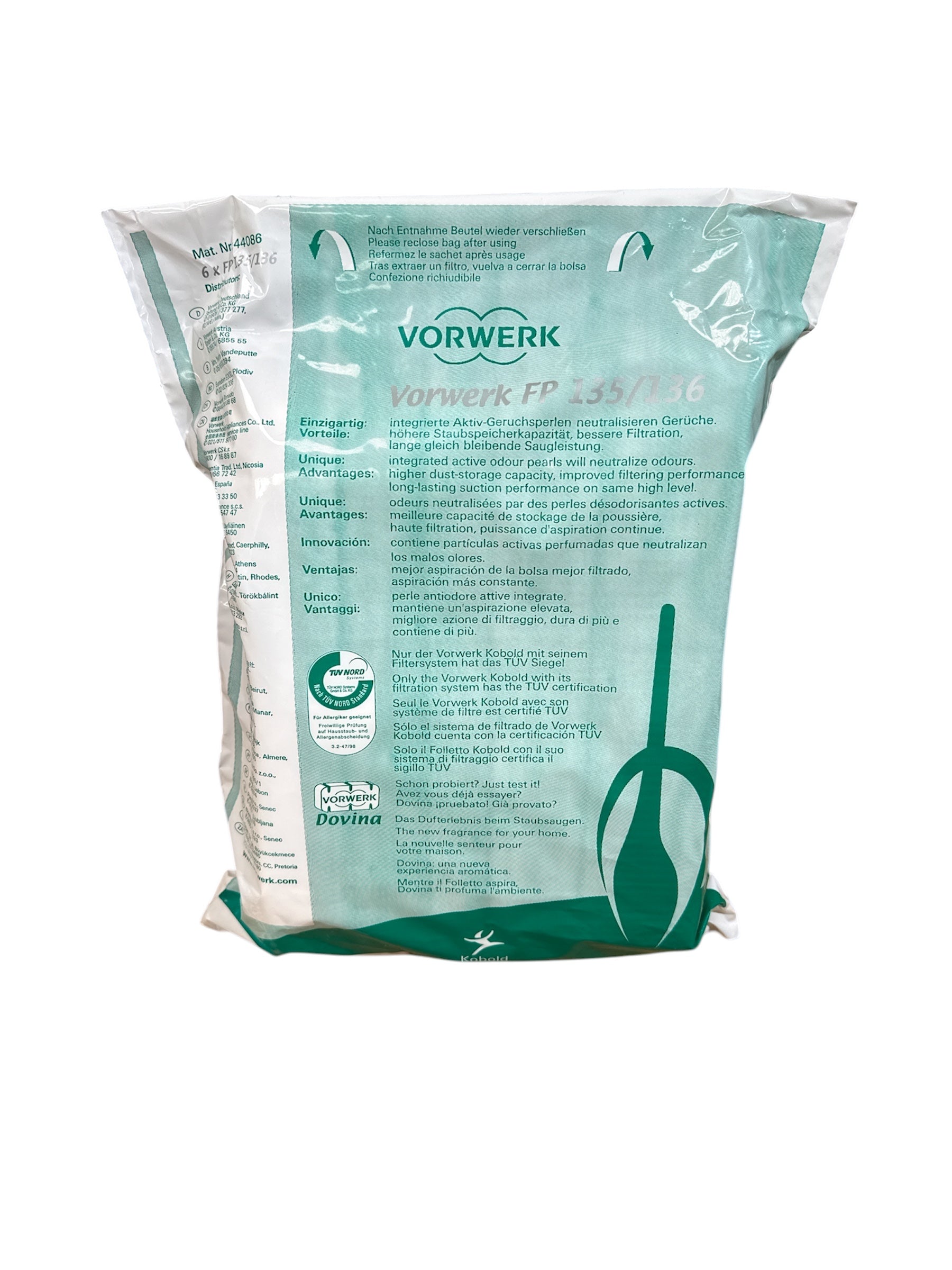 Vorwerk Kobold FP135 FP136 6Pkt Bags (Genuine)