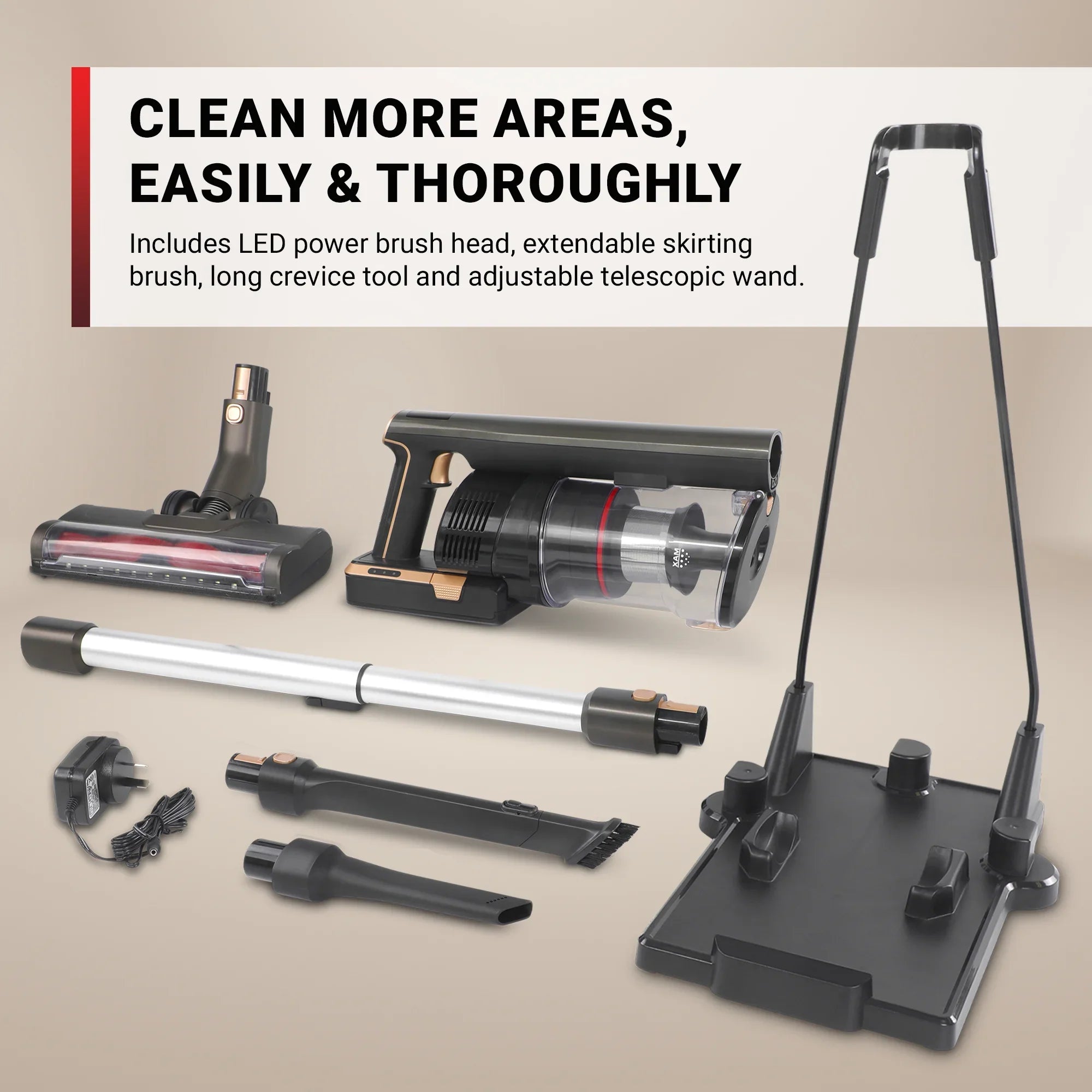 KRAPOF® Super Slim Power Vac Cordless Stick Vacuum + Extra FREE Second Battery
